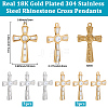 6Pcs 2 Colors 304 Stainless Steel Pendants STAS-BBC0007-21-2