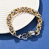 9MM 201 Stainless Steel Skull Byzantine Chain Bracelets for Men Women BJEW-B143-07ASG-2