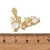 Brass Pave Clear Cubic Zirconia Owl European Dangle Charms KK-A265-09A-G-3