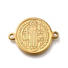 304 Stainless Steel Saint Benedict Medal Cross Connector Charms STAS-C119-12G-1