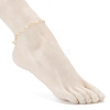 Brass Rhombus Link Chain Anklets AJEW-AN00431-4