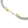 3MM Braided Round Imitation Leather Cord Bracelet Making MAK-S075-01G-L-3