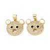 Brass Micro Pave Clear Cubic Zirconia Pendants KK-B083-40C-G-1