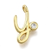 Brass Micro Pave Cubic Zirconia Pendants KK-B132-12G-Y-1