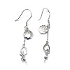 925 Sterling Silver Dangle Earring Findings STER-L057-053P-2