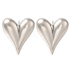 Rack Plating Heart Brass Stud Earrings EJEW-I310-13P-2