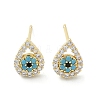 Brass Micro Pave Clear Cubic Zirconia Stud Earrings EJEW-A128-02G-2