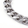 304 Stainless Steel Curb Chains Bracelets & Dangle Huggie Hoop Earrings Sets SJEW-JS01176-5