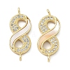 Natural Shell Infinity Links Connector Charms KK-A282-03B-G-1
