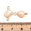 Natural Shell Nuggets Connector Charms STAS-D378-22G-3