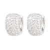 Brass Micro Pave Clear Cubic Zirconia Hoop Earrings EJEW-Z164-21P-5