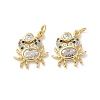 Brass Micro Pave Cubic Zirconia Pendants KK-D502-26K-G-1