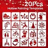 20Pcs Christmas PET Painting Stencils DIY-D001-05-1