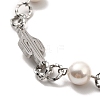 CCB Pearl Beads & 304 Stainless Steel Link Bracelet for Women BJEW-C025-01P-3