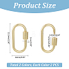 Unicraftale 4Pcs 2 Colors Brass Screw Carabiner Lock Charms KK-UN0002-03-3