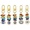 Mixed Gemstone Chip Beaded Pendant Decorations HJEW-JM01236-1