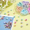 SUPERFINDINGS 175Pcs 7 Colors Opaque Baking Painted Crackle Glass Beads EGLA-FH0001-15-3