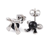 304 Stainless Steel Enamel Stud Earrings for Women EJEW-A049-18P-2