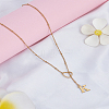 1Pc Letter & Heart Stainless Steel Lariat Necklaces for Women NJEW-LP0002-87G-K-3