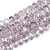 Electroplate Transparent Glass Beads Strands X-EGLA-N022-04A-D15-1