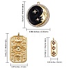 6Pcs 3 Styles Brass Pendants and Micro Pave Clear Cubic Zirconia Pendants KK-SZ0001-58-2