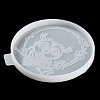 Flat Round with Owl & Flower DIY Cup Mat Silicone Molds SIL-F007-06A-5