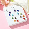 Natural & Synthetic Mixed Gemstone Round Beads Dangle Earrings EJEW-JE05377-3