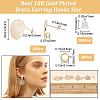 CREATCABIN 30Pcs Drawbench Flat Round Brass Stud Earring Findings KK-CN0002-37-2