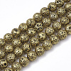 Electroplated Natural Lava Rock Beads Strands G-T098-01B-08-1