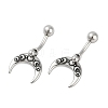 Crescent Moon 316 Surgical Stainless Steel Dangle Belly Button Rings EJEW-G416-17AS-4