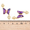 Brass Micro Pave Cubic Zirconia Connector Charms CU-CBACDF6-01G-14-3