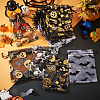40Pcs 4 Styles Halloween Theme Spider Bat Skull Printed Organza Drawstring Bags ABAG-TA0002-03-6