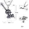 Halloween 304 Stainless Steel Guitar Skull Pendant Necklaces for Men WGCDC24-01-2