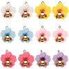 24Pcs 6 Colors Opaque Resin Pendants RESI-SC0006-46-1