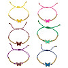 6Pcs 6 Colors Alloy Enamel Link Bracelets BJEW-TAC0043-1