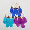 Fashion Feather Earrings EJEW-D003-88-1