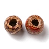 100Pcs Printed Wooden Dyed Beads WOOD-P019-01C-2