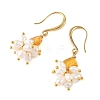 Natural Freshwater Pearl & Natural Amber Dangle Earrings EJEW-JE07368-4