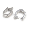 Oval Brass Micro Pave Clear Cubic Zirconia Fold Over Clasps KK-A269-42P-2