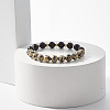 Natural Wood & Stone Round Beaded Stretch Bracelet BJEW-JB07817-5