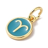 Real 18K Gold Plated Brass Enamel Charms KK-L216-001G-J05-2