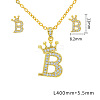 Brass Micro Pave Clear Cubic Zirconia Pendant Necklaces & Stud Earrings Sets FS-WG8C370-02-1