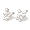 Rack Plating Butterfly Brass Stud Earrings EJEW-B062-36P-2