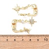 Brass Rhinestone Stud Dangle Earrings EJEW-B0160-01G-2