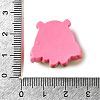 Deep Pink Cute Opaque Resin Cabochon CRES-I040-01F-3