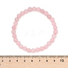 Natural Rose Quartz Bead Stretch Bracelets BJEW-K212-A-045-3