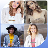 4Pcs 4 Styles Rectangle Zinc Alloy & Iron & Rhinestone Cardigan Clips AJEW-GF0010-43-5
