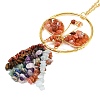 Butterfly Brass & Natural Carnelian Pendant Decorations HJEW-Z007-04G-08-2