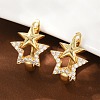 Brass Micro Pave Clear Cubic Zirconia Clip-on Earrings EJEW-F895-22A-G-1