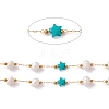 Natural Amazonite Star and Pearl Beaded Chains CHS-I018-01G-03-4